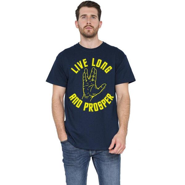 スター・トレック メンズ トップス プルオーバー Star Trek Star Trek Live Long Hand T-Shirt Navy 米国海軍