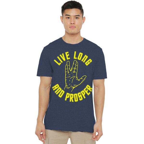 スター・トレック メンズ トップス プルオーバー Star Trek Star Trek Live Long Hand T-Shirt Navy 米国海軍