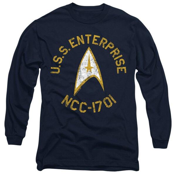 スター・トレック メンズ トップス プルオーバー Star Trek Star Trek Collegiate Mens Long Sleeve T Shirt Navy 米国海軍