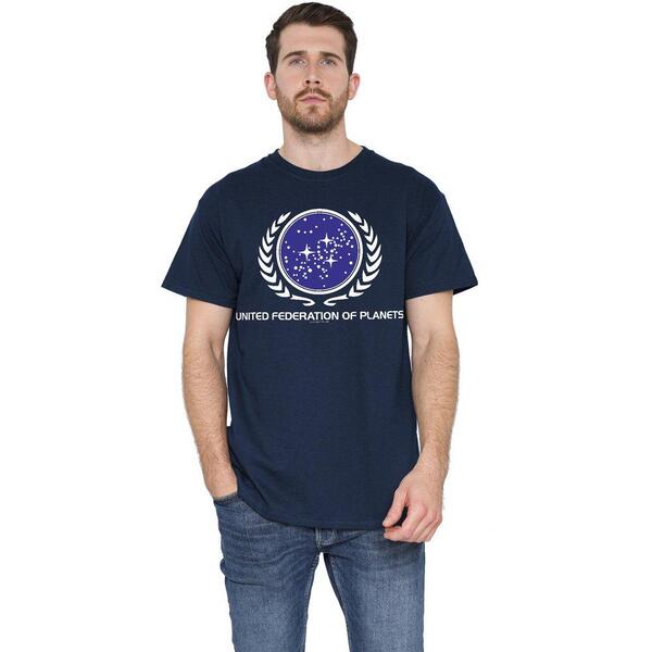 スター・トレック メンズ トップス プルオーバー ロゴタイプ Star Trek Star Trek United Federation Logo T Shirt Navy 米国海軍