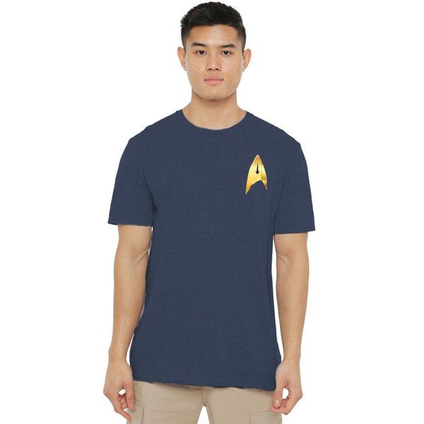 スター・トレック メンズ トップス プルオーバー Star Trek Star Trek Discovery Command Badge-Adult Heather Navy 米国海軍