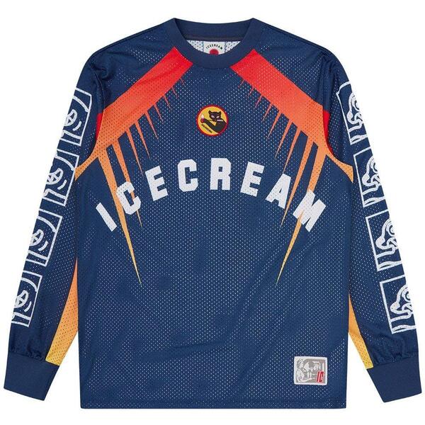 アイスクリーム メンズ トップス Tシャツ ICECREAMen's Moto Long Sleeve T-Shirt Navy ネイビー｜ReVida 店