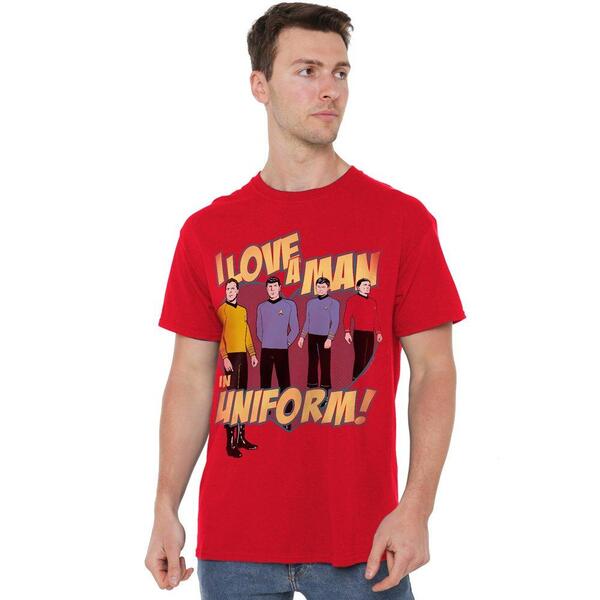 スター・トレック メンズ トップス プルオーバー Star Trek Star Trek Man In Uniform T Shirt Red 赤いこと