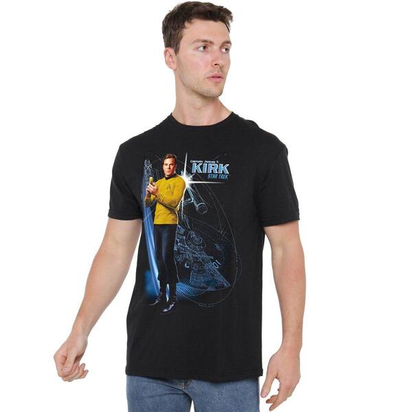スター・トレック メンズ トップス プルオーバー Star Trek Star Trek Galactic Kirk T Shirt Black 黒いこと