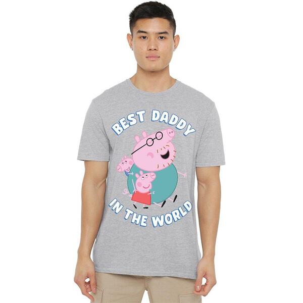 ハズブロ メンズ トップス プルオーバー Hasbro Peppa Pig Best Daddy In The World T Shirt Heather Grey 薄墨色