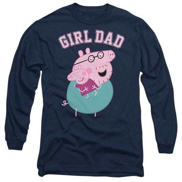 ハズブロ メンズ トップス プルオーバー Hasbro Peppa Pig Daddy Pigirl Dad Long Sleeve T Shirt Navy 米国海軍