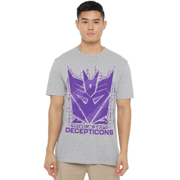 ハズブロ メンズ トップス プルオーバー ロゴタイプ Hasbro Decepticon Tech Icon Logo T Shirt Athletic Light Grey 薄墨色