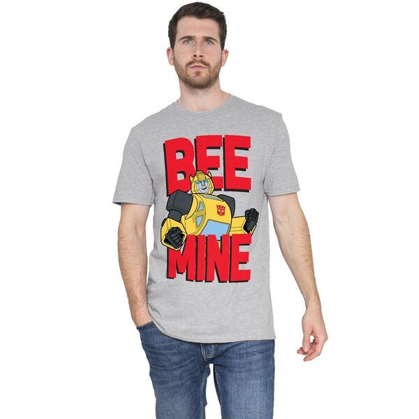 ハズブロ メンズ トップス プルオーバー Hasbro Transformers Bumblebee Mine Adults T-Shirt At Light Grey 薄墨色