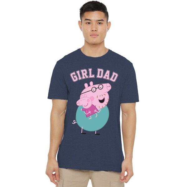 ハズブロ メンズ トップス プルオーバー Hasbro Peppa Pig Daddy Pigirl Dad T Shirt Heather Navy 米国海軍