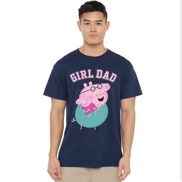 ハズブロ メンズ トップス プルオーバー Hasbro Peppa Pig Daddy Pigirl Dad T Shirt Navy 米国海軍