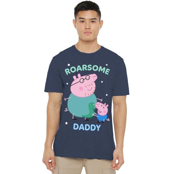 ハズブロ メンズ トップス プルオーバー Hasbro Peppa Pig Roarsome Daddy Pig T Shirt Heather Navy 米国海軍