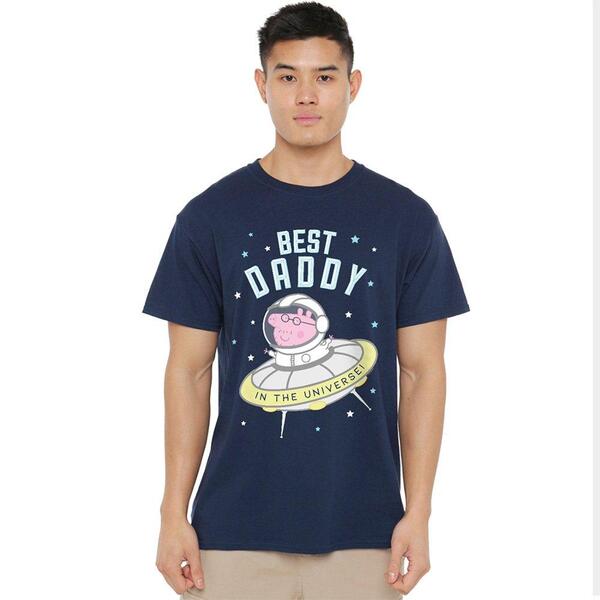 ハズブロ メンズ トップス プルオーバー Hasbro Peppa Pig Best Daddy Pig In The Universe T Shirt Navy 米国海軍