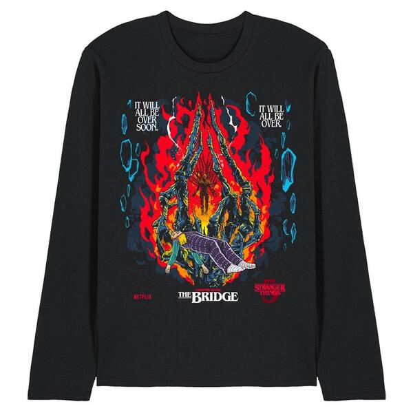 ストレンジャーシングス メンズ アウター 上衣・上衣 Stranger Thingstranger Things Butcher Billy S5 Ch 7 Long Sleeve Black 黒いこと