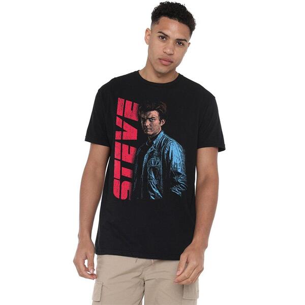 ストレンジャーシングス メンズ トップス プルオーバー Stranger Thingstranger Thingsteve Neo Homage T-Shirt Black 黒いこと