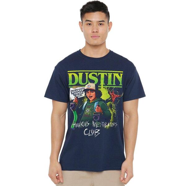 ストレンジャーシングス メンズ トップス プルオーバー Stranger Thingstranger Things Tales From 85 Dustin T Shirt Navy 米国海軍