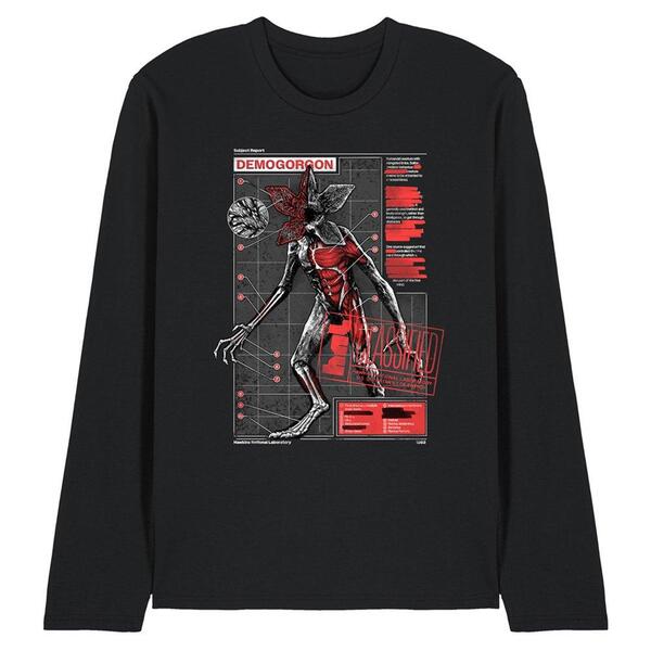 ストレンジャーシングス メンズ アウター 厚地の外套 Stranger Thingstranger Things Demogorgon Monster Long Sleeve T-S Black 黒いこと