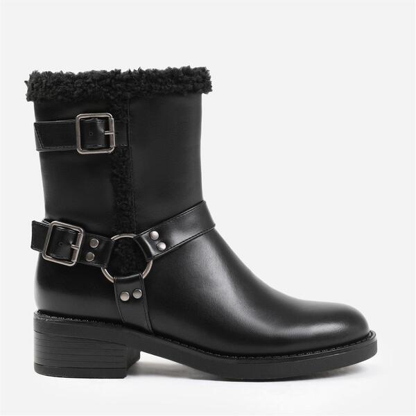 ホエアズザットフロム レディース シューズ ブーツ・レインブーツ アンクル Wheres That From Wynter Wide Fit Ankle Boot With Buckle Detailing I Black Pu ブラック|ReVida 店
