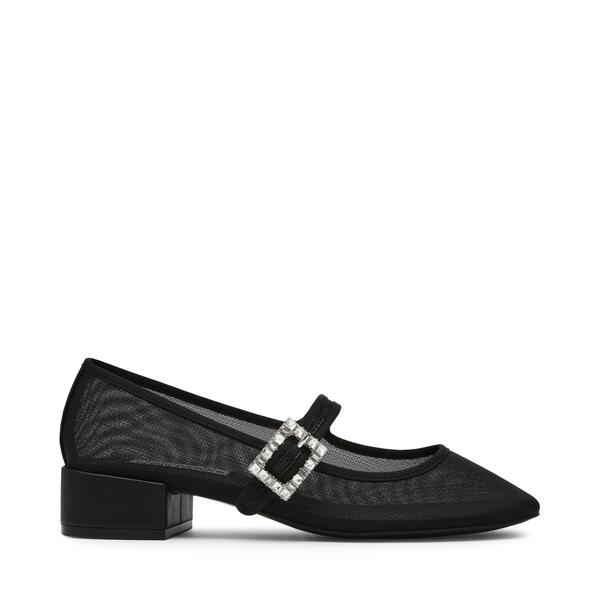 スティーブ マデン レディース シューズ パンプス ヒール Steve Madden Women's Champaign Block Heel Court Shoes Black Mesh ブラック｜ReVida 店