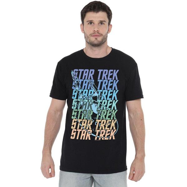 スター・トレック メンズ トップス プルオーバー ロゴタイプ Star Trek Star Trek Multi Logo Enterprise T Shirt Black 黒いこと