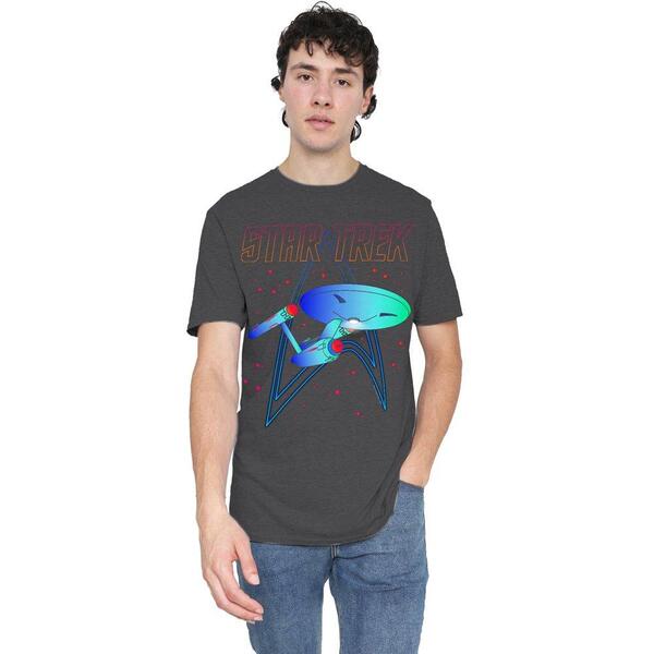 スター・トレック メンズ トップス プルオーバー Star Trek Star Trek Neon Trek T-Shirt Charcoal 濃灰色