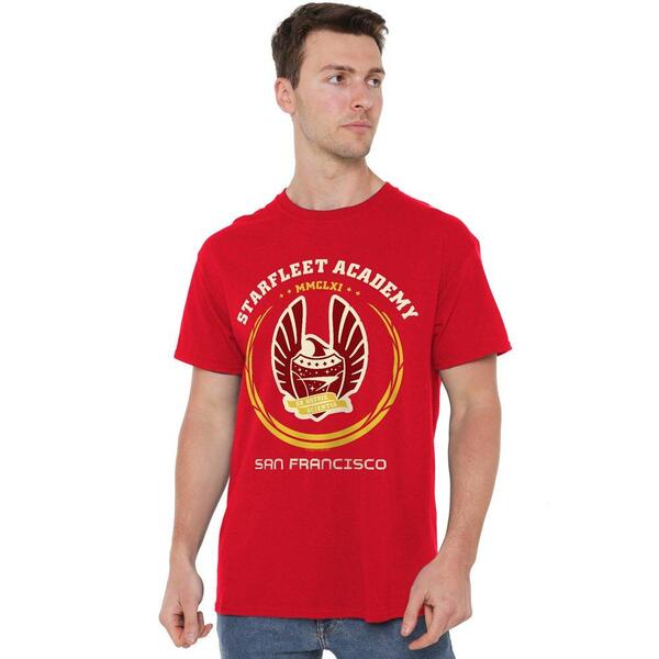 スター・トレック メンズ トップス プルオーバー Star Trek Star Trek Academy Heraldry T Shirt Red 赤いこと