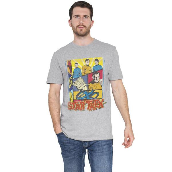スター・トレック メンズ トップス プルオーバー ヴィンテージ Star Trek Star Trek Vintage Collage T Shirt Athletic Heathe Grey 薄墨色