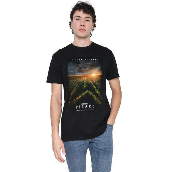 スター・トレック メンズ アウター 編み物・スウェーター プルオーバー Star Trek Star Trek Picard Poster T Shirt Black 黒いこと