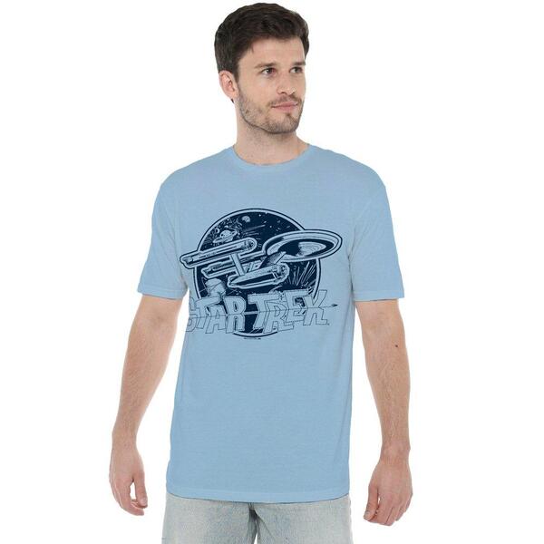 スター・トレック メンズ トップス プルオーバー Star Trek Star Trek Retro Enterprise T Shirt Light Blue 青色