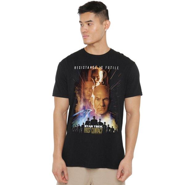 スター・トレック メンズ トップス プルオーバー Star Trek Star Trek First Contact(Movie) T Shirt Black 黒いこと