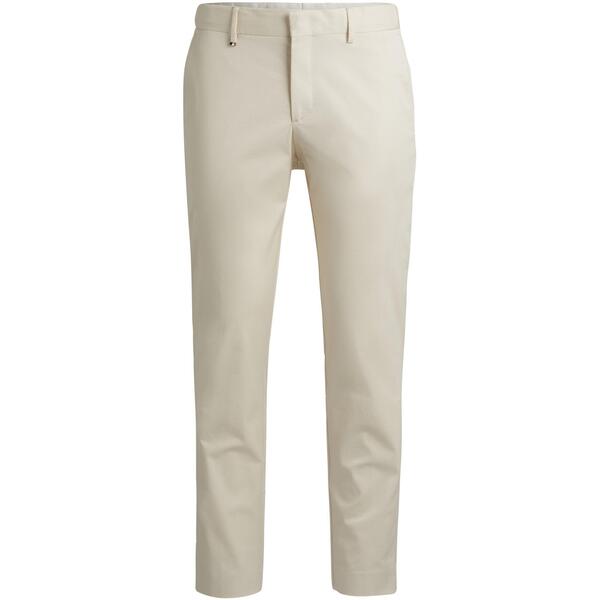 元締め メンズ ボトムス 心地好いズボン下 引っ切り無い Boss Men\u0027s C-Genius-Dtl-243f Tailored Fit Straight Leg Trousers Open White 白いこと