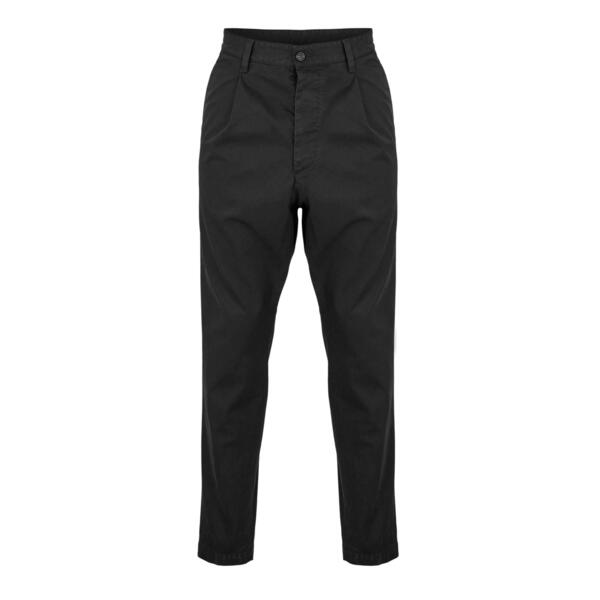 ディースクエアード メンズ ボトムス 心地よいズボン下 引っ切り無い 綿織物 DSquared2 Men\u0027s One Pleat Cotton Straight Leg Trousers Black 黒いこと