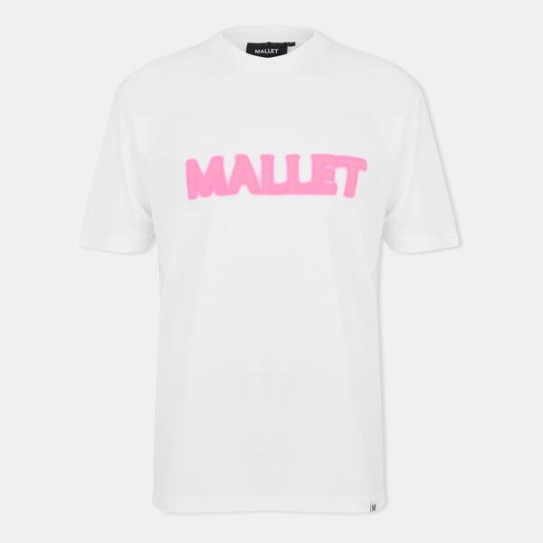 マレット メンズ トップス プルオーバー レギュラー填まる Mallet Men\u0027spray Regular Fit-Shirt White/Pink 白いこと