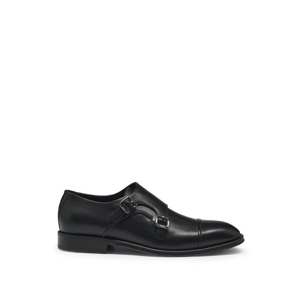 主任者 メンズ シューズ モンク 山高帽子 Boss Men\u0027s Derrek Monk Buly Derby Shoes Black 黒いこと