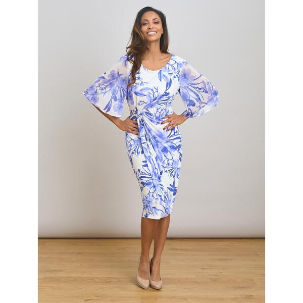 ジーナバッコーニ レディース トップス 衣装 御花柄 刷り上げる 御花 Gina Bacconi Pollie Floral Print Dress Blue / White 白いこと