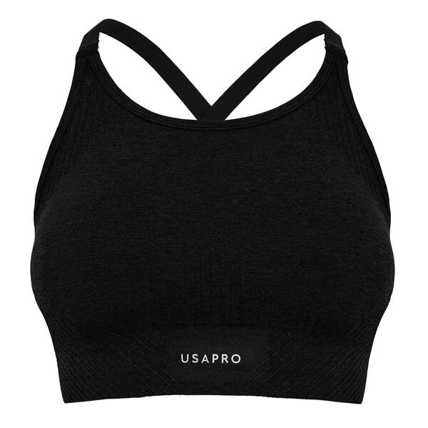 ユーエスエープロ レディース アンダー御召しもの ブラ USA Pro UP Seamless Adjustable Sports Bra Black 黒いこと