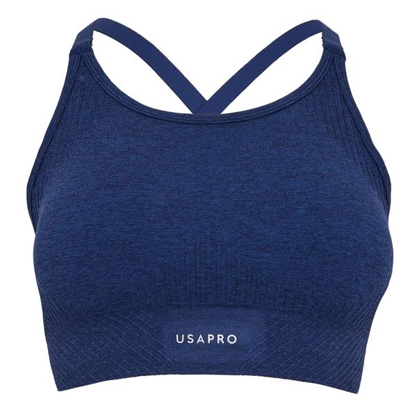 ユーエスエープロ レディース アンダー御召しもの ブラ USA Pro UP Seamless Adjustable Sports Bra Navy 米国海軍