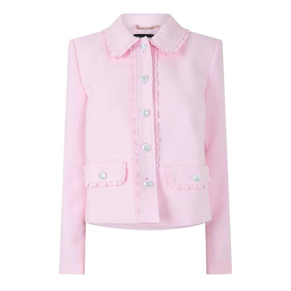 長い巻き毛 ラガーフェルド レディース アウター 上衣・上衣 スポーツジャケット Karlagerfeld Women\u0027suiting Blazer Pink サクラ色