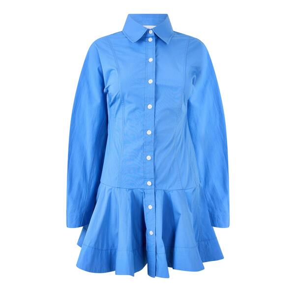 ガニー レディース トップス シャツ ミニ Ganni Women's Mini Shirt Dress Blue ブルー｜ReVida 店