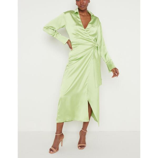 プリティラヴィッシュ レディース トップス 衣装 Pretty Lavish Women\u0027s Ronnie Wrap Dress Green 緑であること