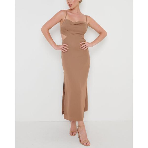 プリティラヴィッシュ レディース トップス 衣装 カットアウト midi Pretty Lavish Women\u0027s Reva Midi Cut Out Dress Brown 赤銅色