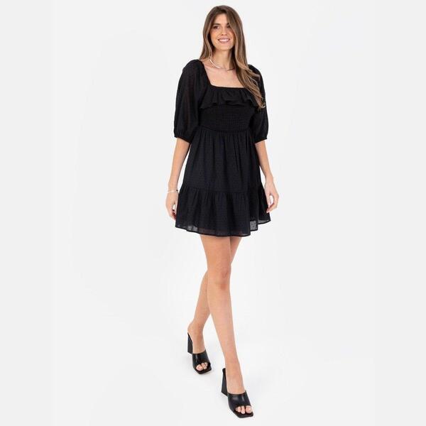 ラブドローズ レディース トップス 衣装 ミニ Lovedrobe Black Square Neck Mini Dress Black 黒いこと