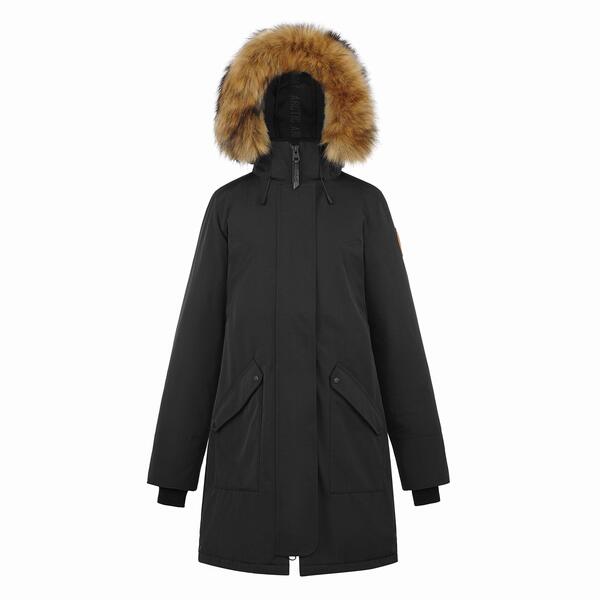 アークティックアーミー レディース アウター ジャケット・ブルゾン パーカー Arctic Army Women's Muskox Faux Fur Trim Hooded Thigh Length Parka Black ブラック|ReVida 店