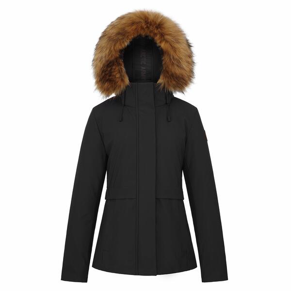 アークティックアーミー レディース アウター ジャケット・ブルゾン パーカー Arctic Army Women's Hooded Long Sleeve Weatheresistant Parka Black ブラック|ReVida 店