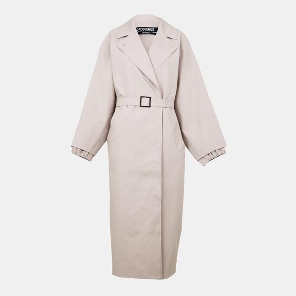 ジャクエムス レディース アウター 上衣・上衣 厚地の外套 Jacquemus Women\u0027s Jacquard Mid-Length Textured Trench Coat Off-White 象牙色