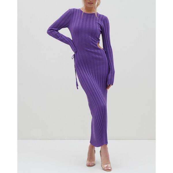 プリティラヴィッシュ レディース トップス 衣装 編み物 マキシ Pretty Lavish Women\u0027s Dahlia Maxi Knitted Jumper Dress Iris