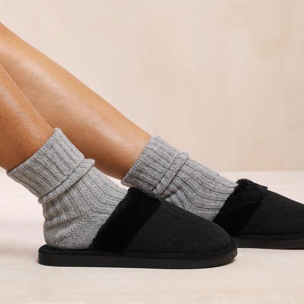 ホエアズザットフロム レディース シューズ サンダル Wheres That From Women\u0027s Where\u0027s Fur Slippers Black 黒いこと