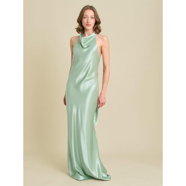ジーナバッコーニ レディース トップス ワンピース サテン マキシ ホルター Gina Bacconi Chassidy Satin Halter Neck Maxi Dressage セージ｜ReVida 店 64,790円