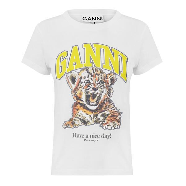 ガニー レディース トップス プルオーバー プルオーバー Ganni Women\u0027s Jersey Baby Fit-Shirt White 白いこと
