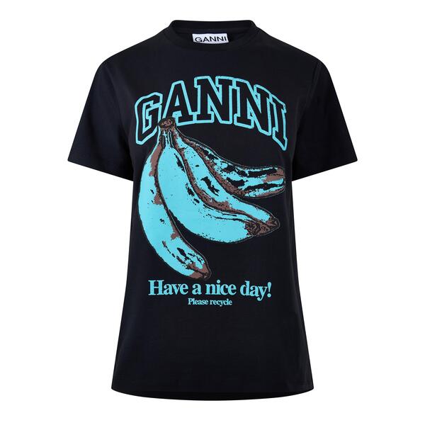 ガニー レディース トップス プルオーバー 綿織物 Ganni Women\u0027s Basicotton T-Shirt Phantom