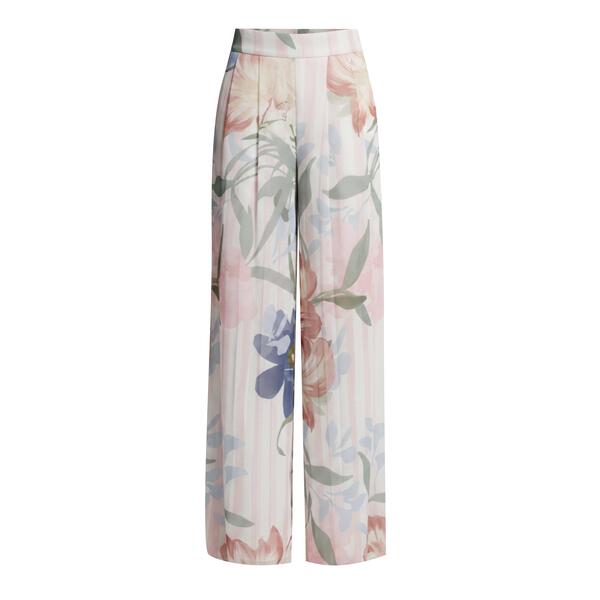 テッドベーカー レディース ボトムス カジュアルパンツ ワイドレッグ シフォン フラワー柄 プリーツ フラワー Ted Baker Ted Baker Floral Pleated Chiffon Wide Leg Trousers Pink ピンク|ReVida 店